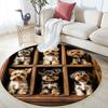 Yorkshire Terrier Pattern Round rug,Carpet Rug for Living Room Bedroom Sofa Playroom Decor,Non-slip Floor Mat,Holiday Gifts and Birthday Gifts