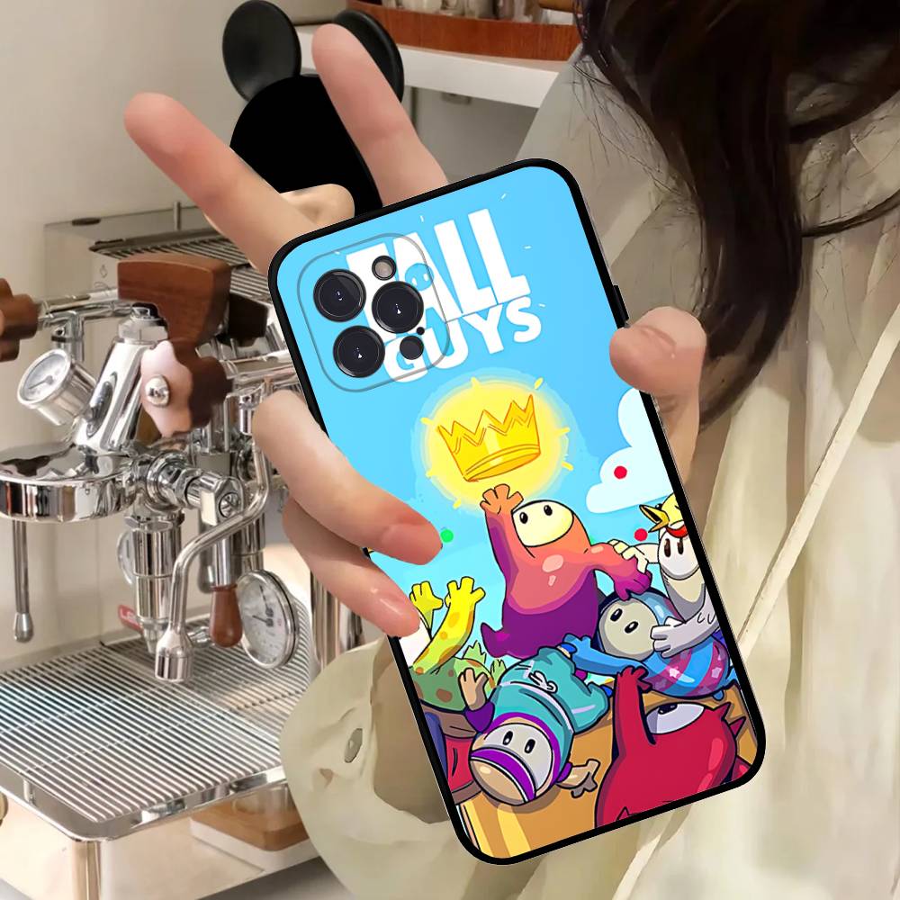 F-Fall G-Guys Party Game Phone Case For IPhone 17 16 15 14 13 12 11 Pro Max Plus Mini Silicone Black Cover iPhone 13