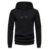 European Long Sleeve Hooded Men's Hoodie with Drawstring Jacquard Checkered Patchwork.