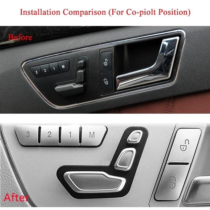 Car Interior Door Seat Memory Lock Buttons Trim Covers Stickers Fit For Mercedes Benz C E Class W204 W212 Auto