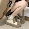 Platform Vulcanized Shoes for Women Lace-up Sneakers for Women Low-top PU Women Jogging Shoes Waterproof Casual Walking Shoes