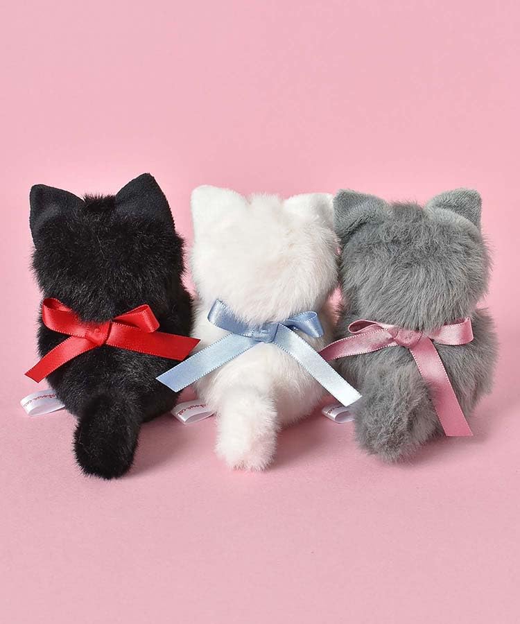 Bleu Bleuet Fluffy Cat Plush Stuffed Animal Toy, Mascot, Soothing, (White)