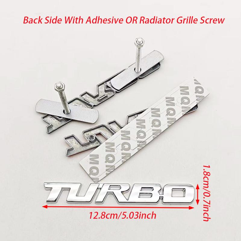 3D Metal Car Sticker Logo Turbo Badge Fender Side Emblem Rear Trunk Sticker Decals Auto Turbo Universal Accessories