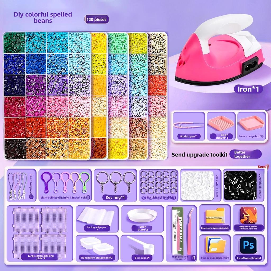 שק חומרים DIY להכנה עצמית של שעועית פינדו, סט מלא של צבעי MARD תלת-ממדיים מותכים, כלים, שק נייר גיהוץ