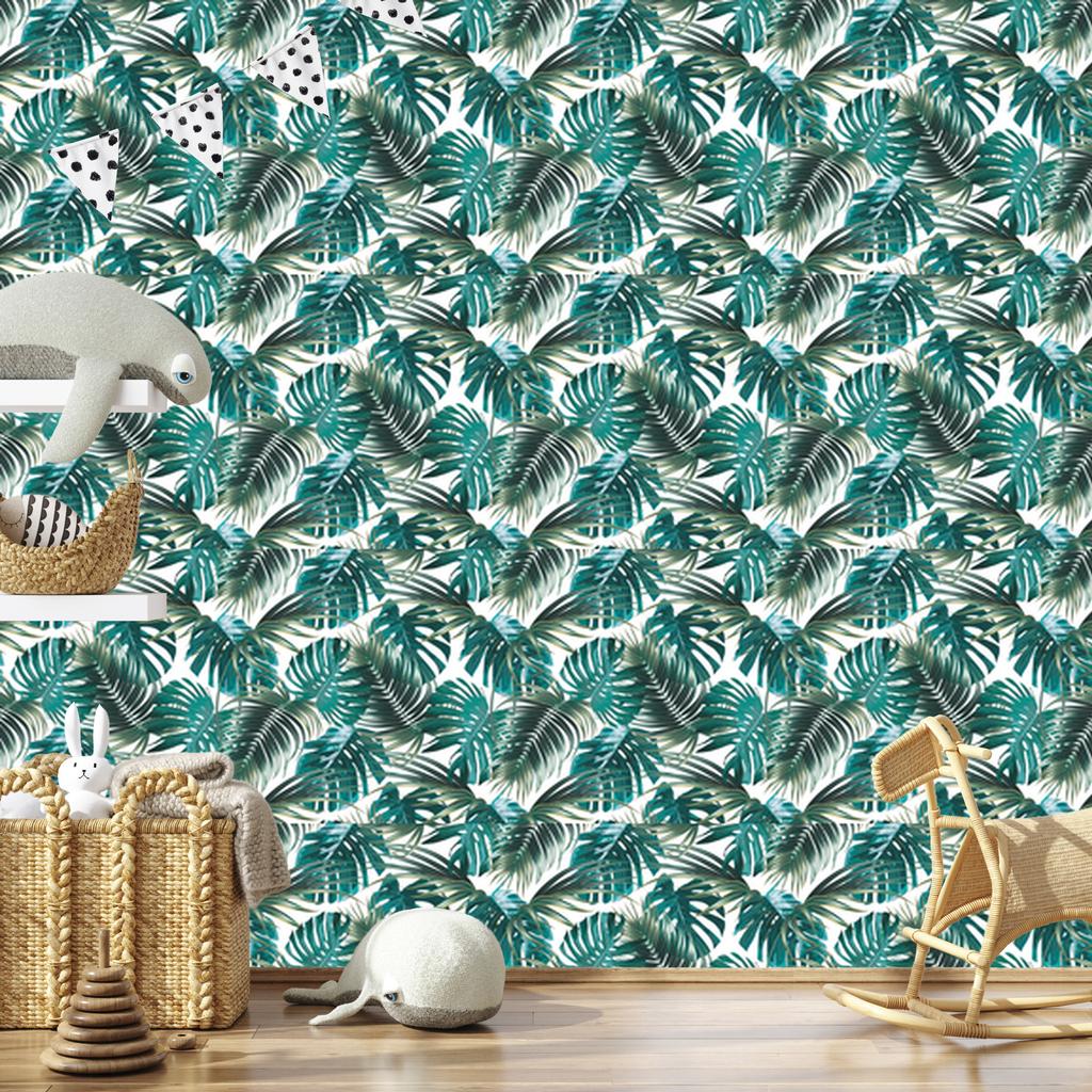Palm and Monstera Leaves Wallpaper for Living Room and Bedroom 50x1000