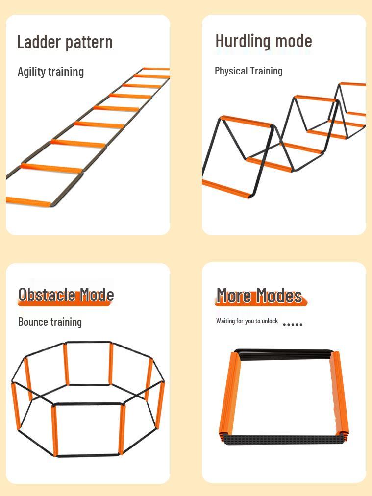 Multifunctional Kids' Exercise Ladder: Folding Hopscotch, Rope, Butterfly, and Hurdle Ladder
