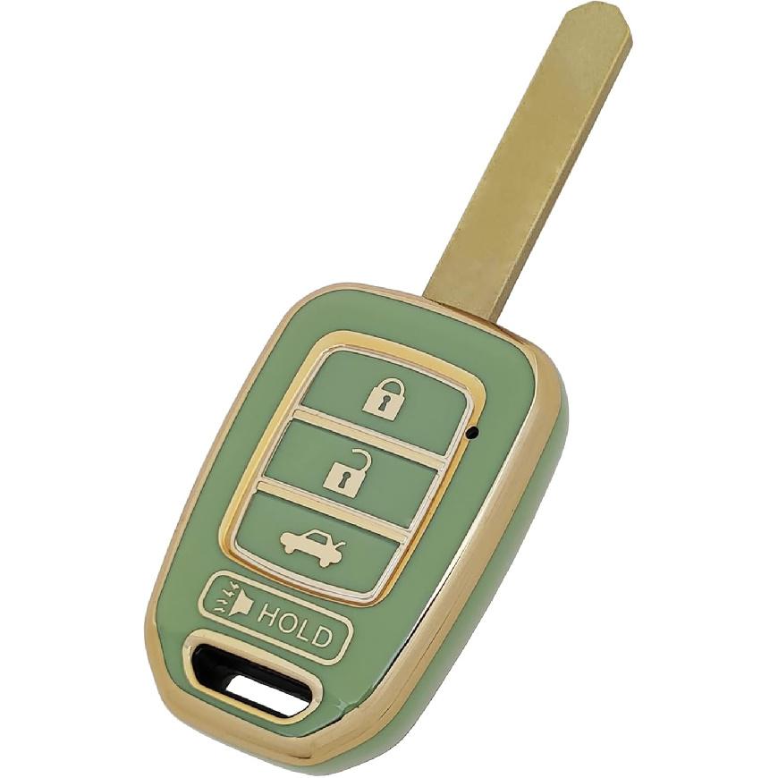 360 Degree Soft TPU Protector Key Fob Cover Case fit for Honda 2016-2017 Accord 2016- Civic 2014-2015 CR-V Keyless Entry Key Fob (Black)