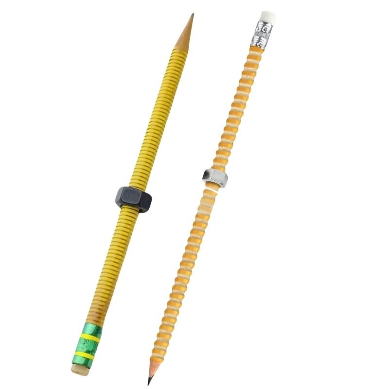 Quiet Focusing Aid Wooden Threaded Pencil With Rotating Nut Stress Relief Sensory Toy For Students Homework Writing Tool