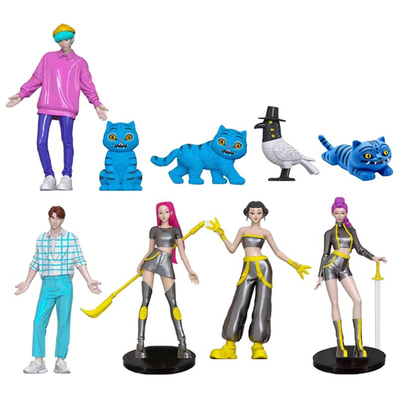 7/9 Stück/Set Kpop Dämonenjäger Actionfigur Spielzeug Derpys Tiger Rumi Mira Zoey Sussy Figur Puppe für Fans Geschenk