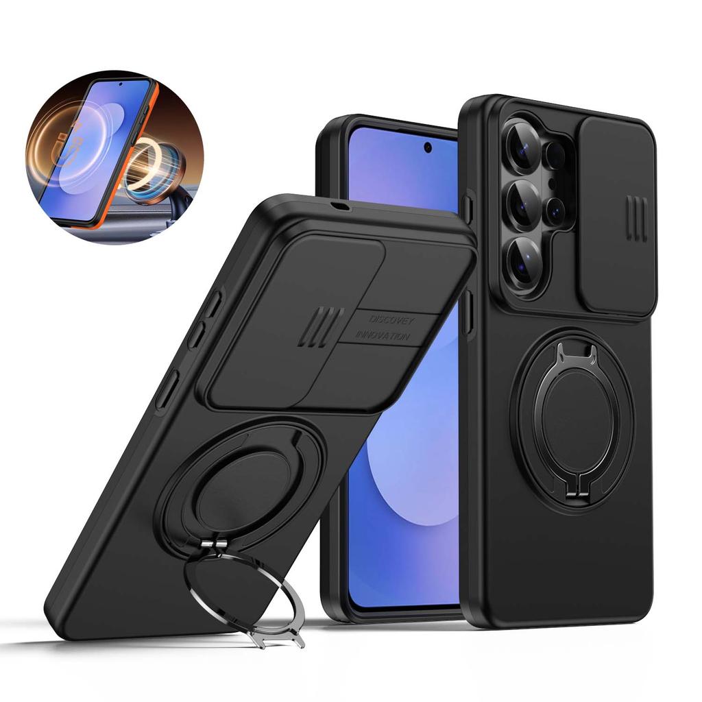 360° drehbare magnetische Ständer-Handyhülle für Samsung Galaxy S26 S25 S24 S23 S22 Ultra Plus Für Magsafe Schiebe-Kamera-Schutzhülle