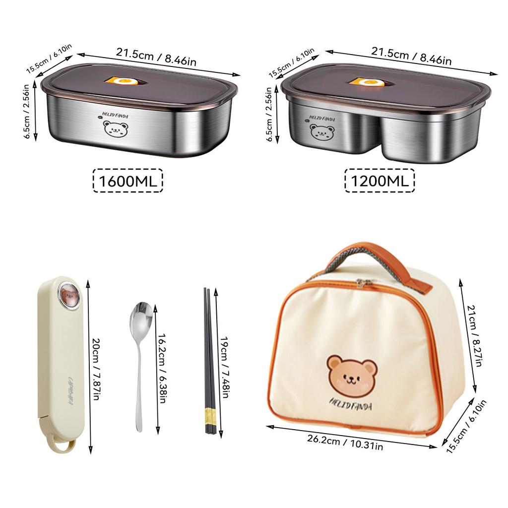 Large Capacity 304 Stainless Steel Lunch Box Travel Picnic Portable Cute Pattern Leak Proof Bento Box Microwave Safe