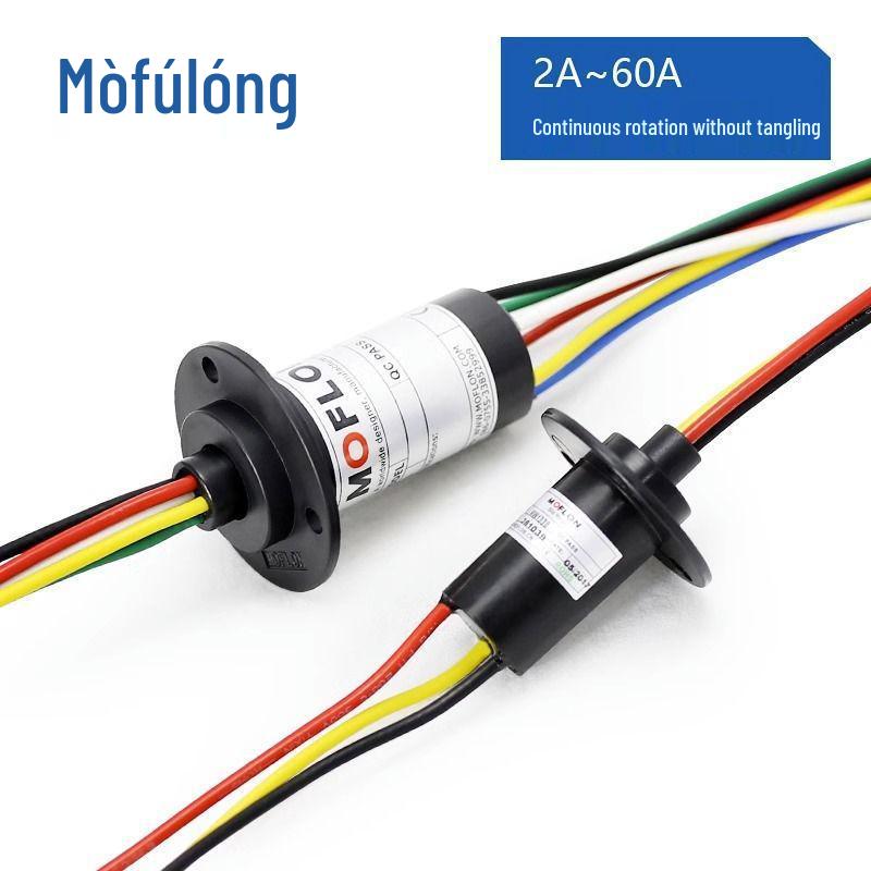 High-Power Conductive Slip Ring: 2 Connectors, 36 Large Brushes, 6A to 12-Way Carbon Brush Collector
