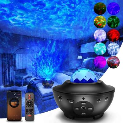 New Starry Projector Night Light Ocean Wave Music Speaker Nebula Cloud Ceiling Lamp Decoration Birthday Gifts Party