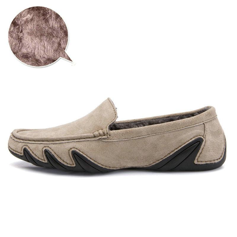 Plus Size Genuine Leather Made Korean Trendy Versatile Casual Shoes Slip-on Lofter Driving Shoes