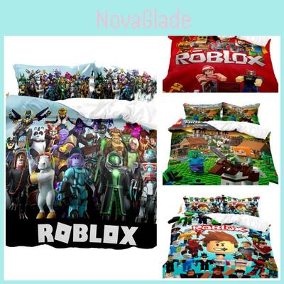 Conjunto de Cama Estampa Digital Desenho Animado Roblox Minecraft Alta Qualidade Estilo Desenho Animado Cor Branca