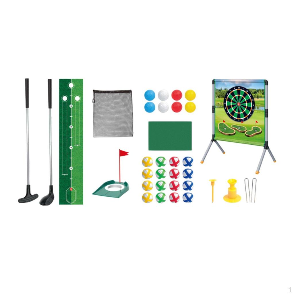 Children Golf Game Mat Set and Balls for Adults Family Backyard Toys Style A
