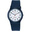 Montre Analogique Homme Q&Q VS04-001, Étanche 10ATM, Légère, Blanc & Bleu Marine, Cadran Facile à Lire, Bracelet en Polyuréthane, Adaptée aux Examens