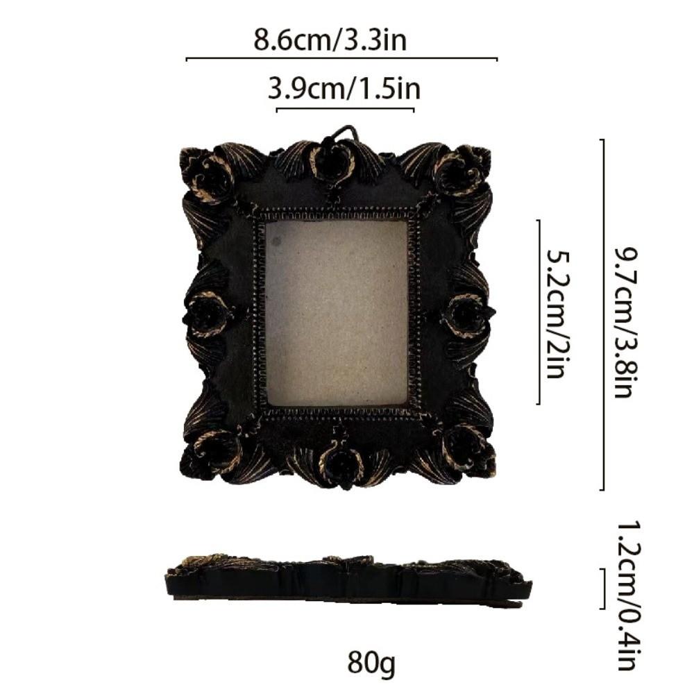 Black Baroque Style Photo Frame Goth Photo Display Holders Picture Frame Ornaments Living Room