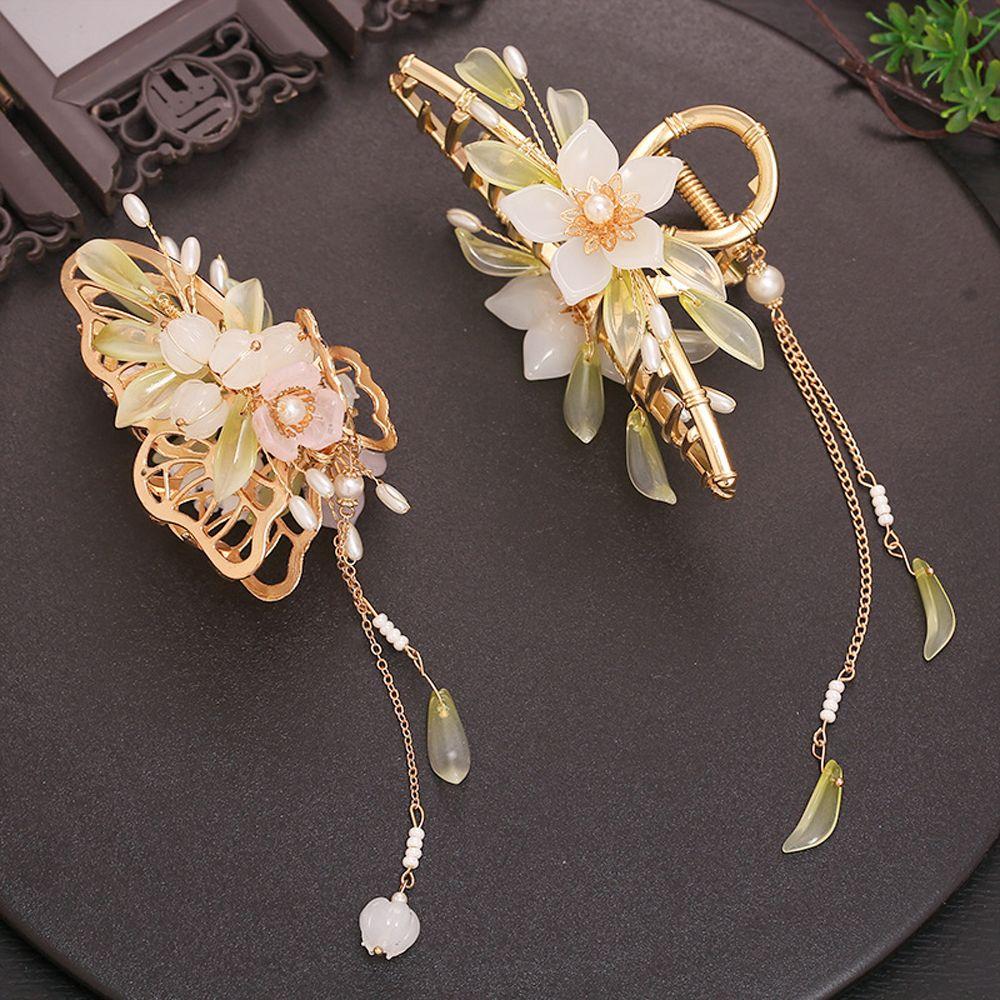 Pearl Pendant Metal Hair Claw Flower Hair Clip Korean Style Hair Clip Women Hair Accessories
