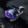 CERTIFIED Natural Purple Tanzanite 925 Sterling Silver Oval Pendant 28 Ct