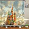Beautiful Natural Scenery City Town Shower Curtains Bathroom Waterproof Polyester Fabric Bath Curtain Landscape Decor Curtains