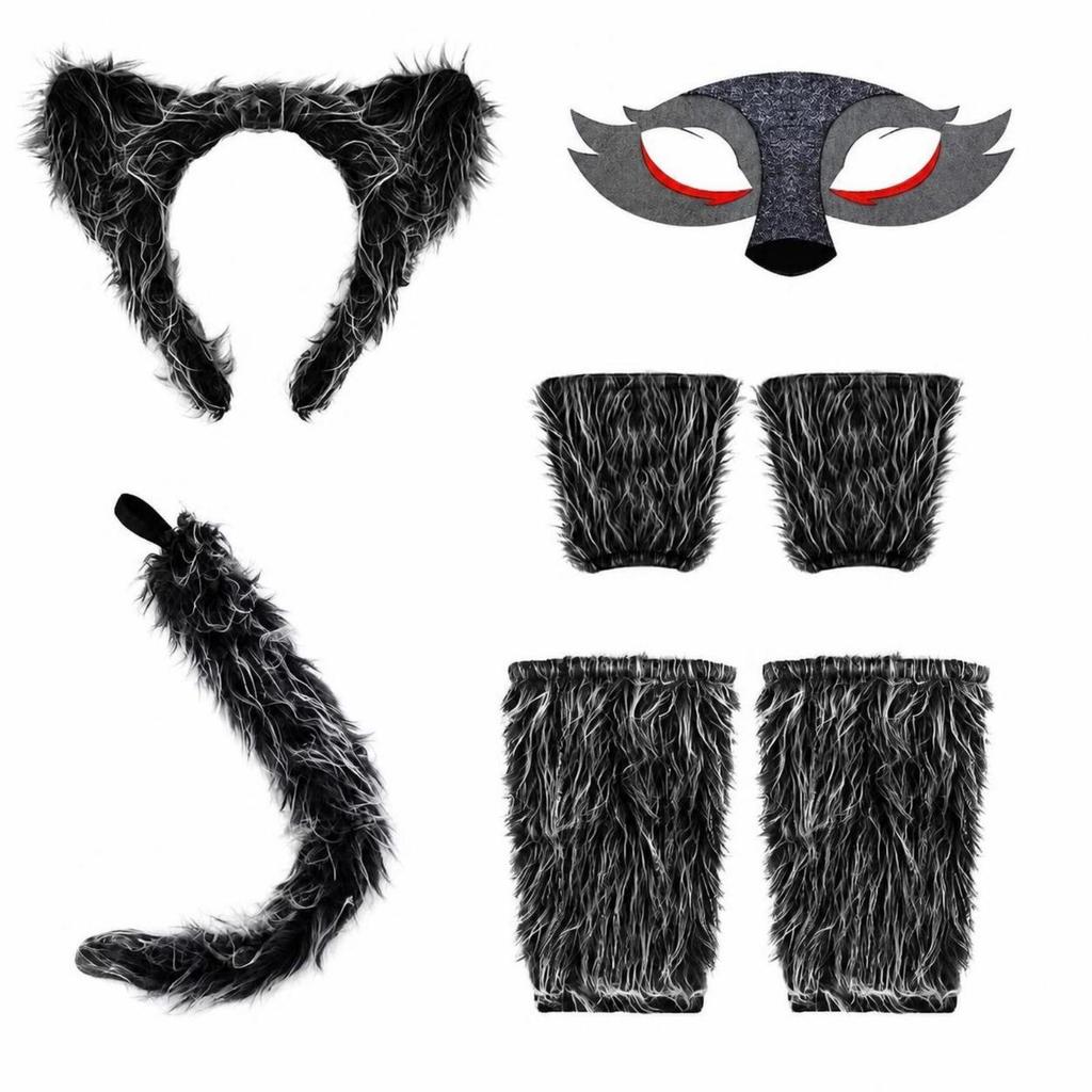 Wolf Costume Accessory Set Soft Comfortable for Cosplayers
