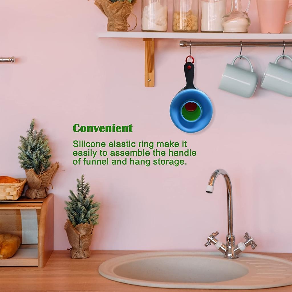 Large Small Funnel Set Of 3, Food Grade Mini Funnels For Kitchen Use, Silicone Collapsible Funnel, Wide Mouth Canning Funnel For Mason Jars,