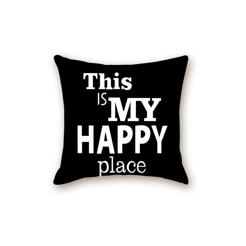 New Black Modern Simple Letter Series Sofa Cushion Pillow Cover Bedside Bedroom Backrest Pillow