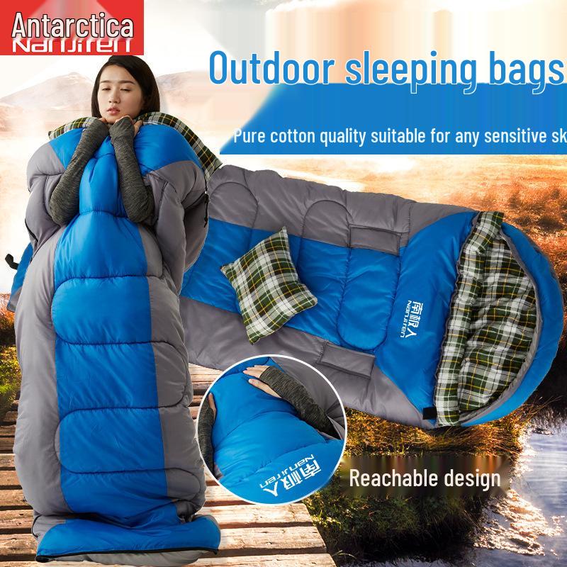 Men's Winter Sleeping Bag - Outdoor/Indoor, Thickened, Pure Cotton, Warm, Single Person Camping & Travel