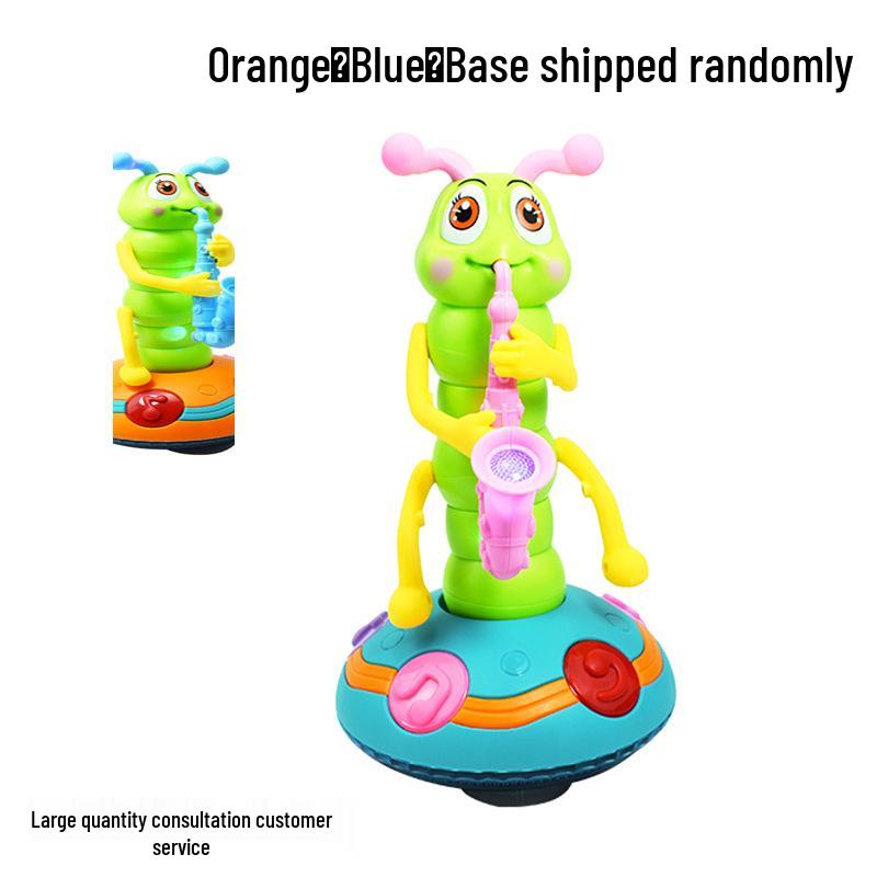 Children s Saxophone Wiggle Worm Toy with Colorful Rotating Lights