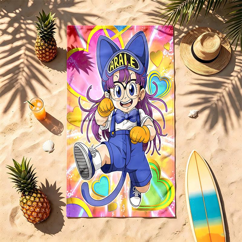 Arale (5) Theme Beach Towel Sand Resistant Soft And Comfortable Suitable For The Pool Camping Yoga And Diving A Travel