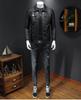 Men's Slim Fit PU Leather Motorcycle Jacket - 2024 Spring/Autumn Korean Style with Fleece Lining