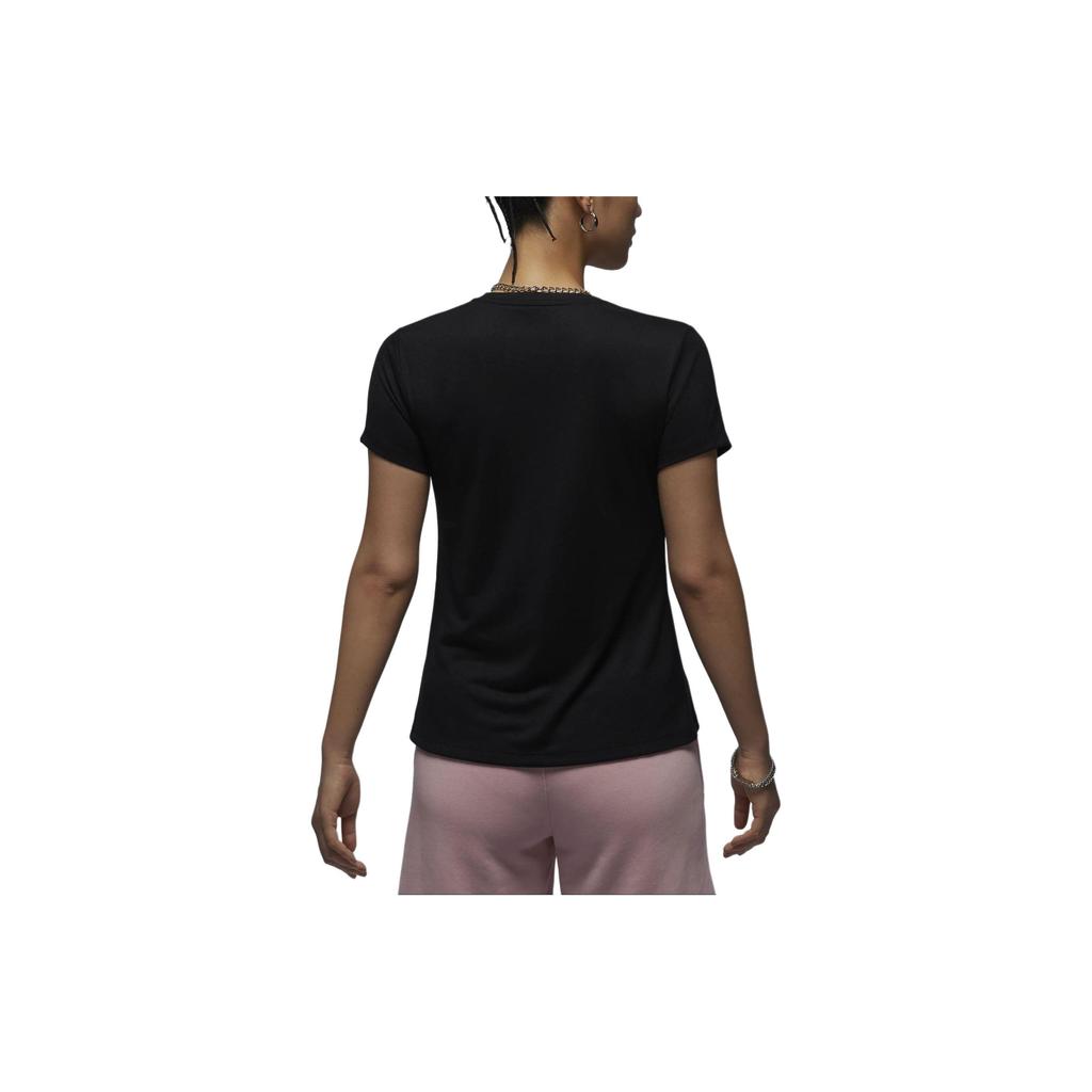 Jordan Letter Print Crew Neck Pullover Casual Short Sleeve T-Shirt Women Tops Black FN5724010