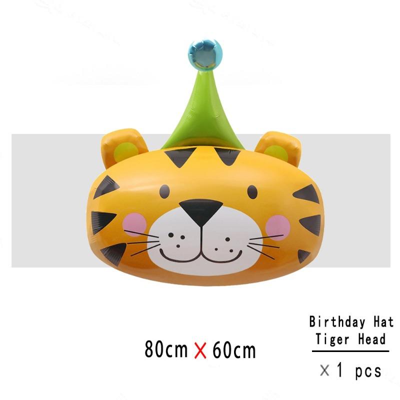 New Cartoon Jungle Animal Aluminum Film Balloon Tiger Lion Birthday Party Scene Decoration and Arrangement Balloon