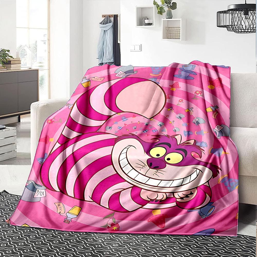 1pc Alice, Wonderland Flannel Blanket Soft Cozy All-Season Throw for Bedroom, Sofa, Camping, Travel, Home Decor1062