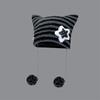 Abi Wind Handmade Cute Five-Star Cat Ears Striped Devil Warm Hat Knitted Ball Wool Hat Female