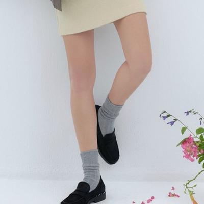 DEPOUND Cashmere Blend Ribbed Socks - Gray
