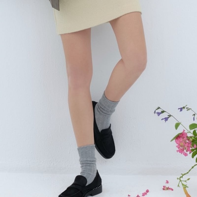 DEPOUND cashmere blend ribbed socks - gray