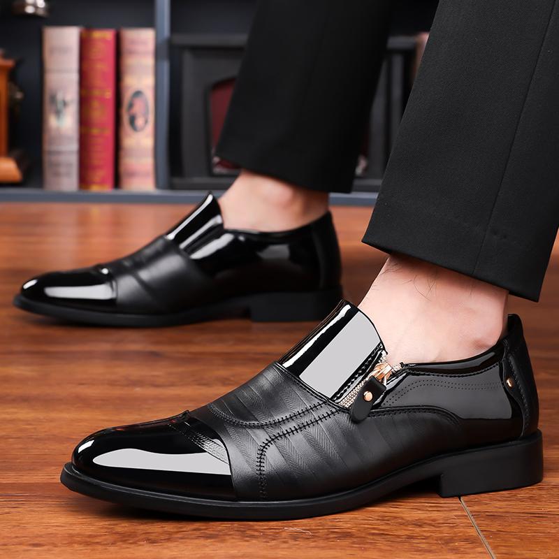 Mode High-End Marke Herren Glänzende Lederschuhe Business Herren Pendeln Geselligkeit Formelle Schuhe Vielseitige Herren Leder Slipper