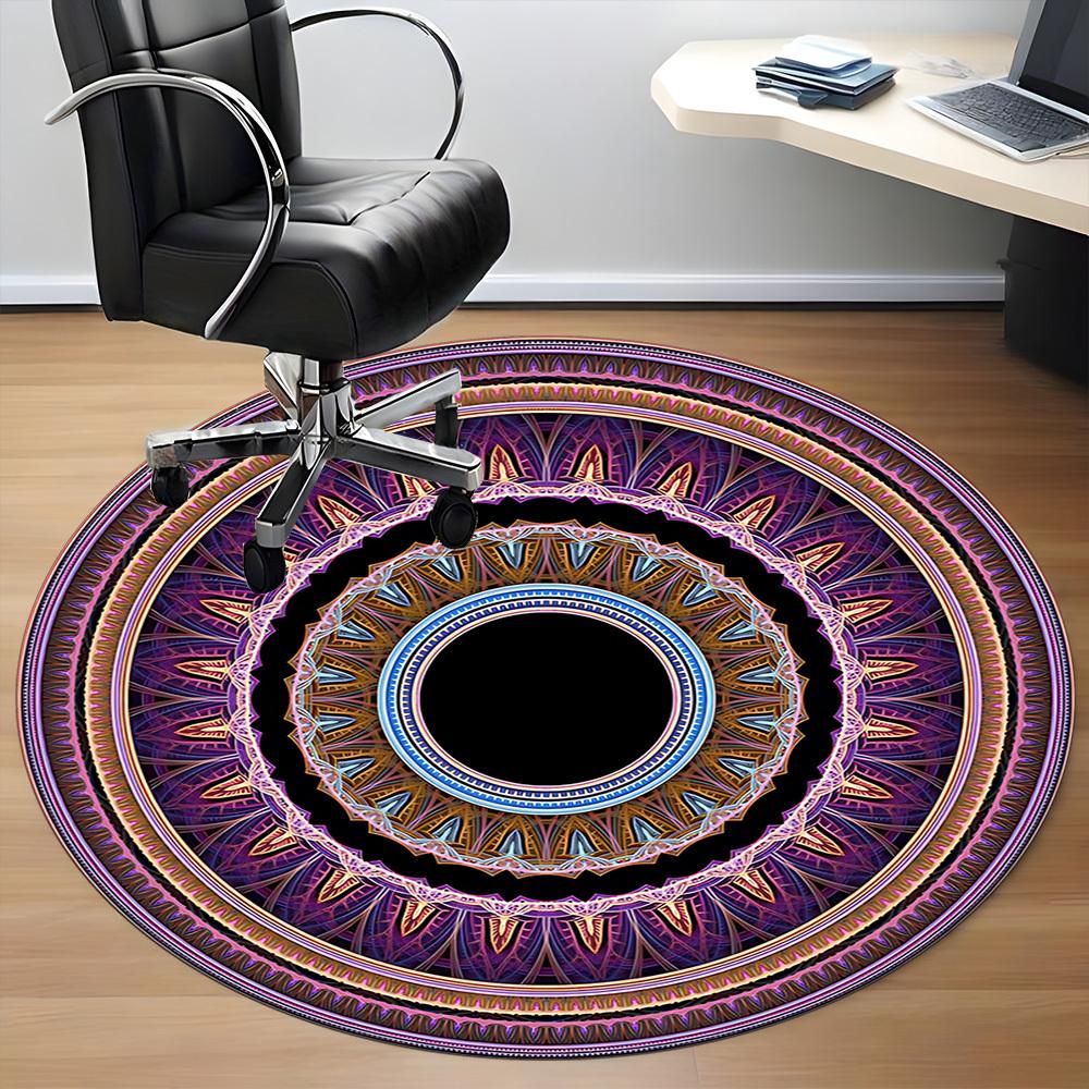 1PC Mandala Artwork Chair Carpet for Office, Indoor Non-Slip Washable Carpet, Soft Comfortable Mat For Office Room yy250930248