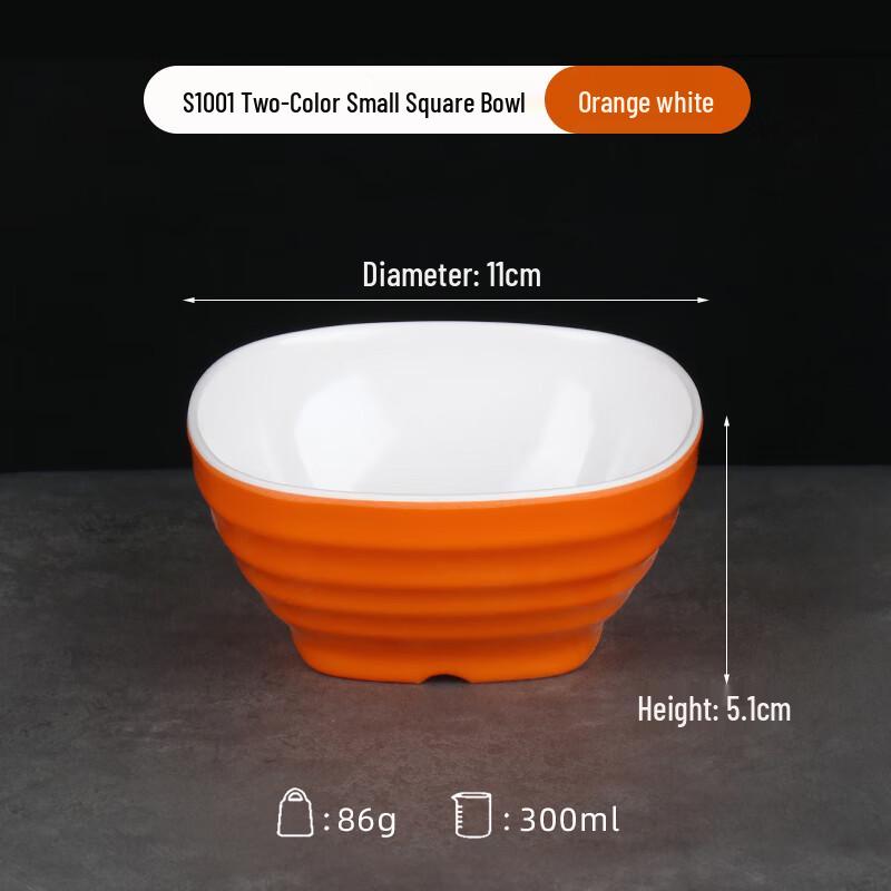 Two-Tone Melamine Rice & Dipping Bowls Set (10-Pack)