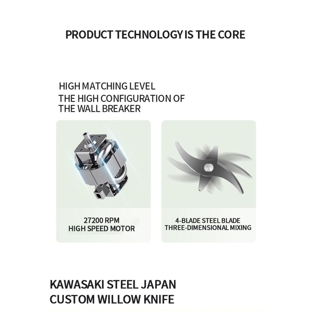 מכונת חלב סויה ניידת 350 מ"ל עם מסחטה, בלנדר ומתג בטיחות