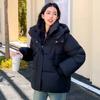 European fashion high-end hooded down cotton-padded clothes for women's winter new black age-reducing, thin and thickened cotton-padded jackets