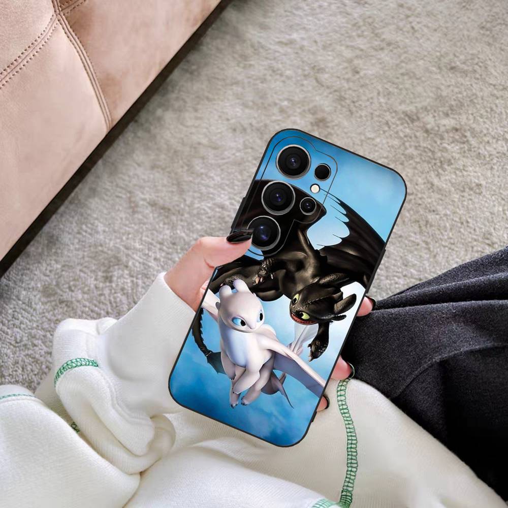 Lovely Couple Toothless Fury Dragon Phone Case For Samsung S 24 Fe 25 Ultra Plus 20 Lite 21 30 22 23 24 22 Ultra 5G Fundas