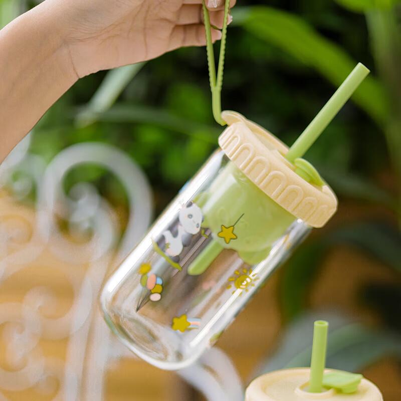 Shanzhongshan Panda Tea Infuser Straw Glass Cup