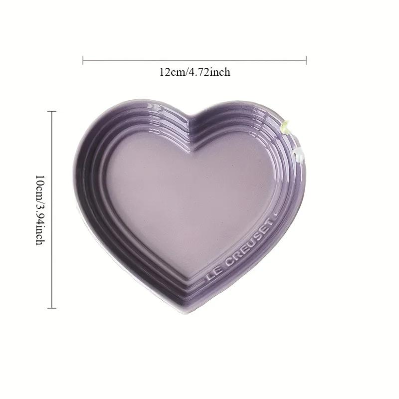 Ceramic Cat Bowl Extra Heart-Shaped Wide Anti Vomiting Stress Free Design12cm Durable Ceramic Pet Bowl for Small Cats & Dogs