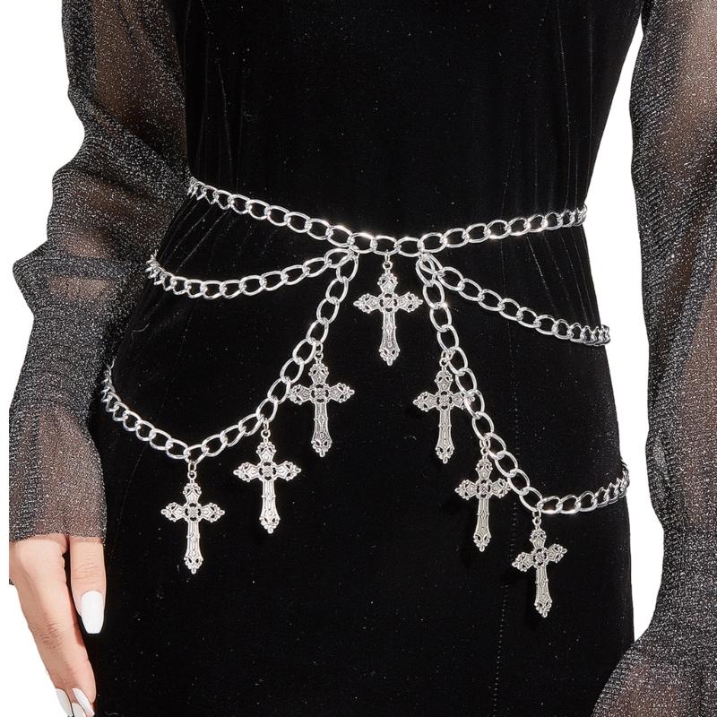 

Multilayered Body Chains Jeans Stage Shows Hip Hop Club for Women золотий