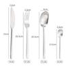 Matte Silver Stainless Steel Cutlery Set 3/4Pcs Dinnerware Set Flatware Coffee Spoon Kitchen Knife Fork Spoon Tableware Set