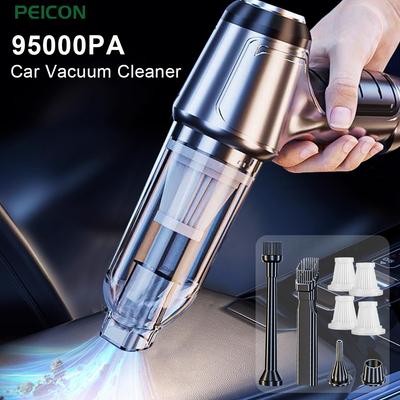 Aspirateur de voiture 95000PA Aspirateur à aspiration puissante 2 en 1 pour voiture et maison Aspirateur à main portable sans fil Souffleur
