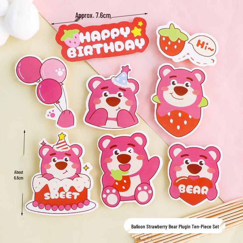 Sushi Cartoon Cupcake Toppers & Ice Cream Flag Picks for Happy Birthday Desserts